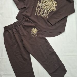 Loowie women Jogger Sweat Set Made in Italy Viscose stretchy L/XL Leopard Print